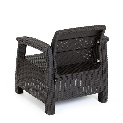 Набор садовой мебели «Ротанг», диван, 2 кресла, стол, коричневый