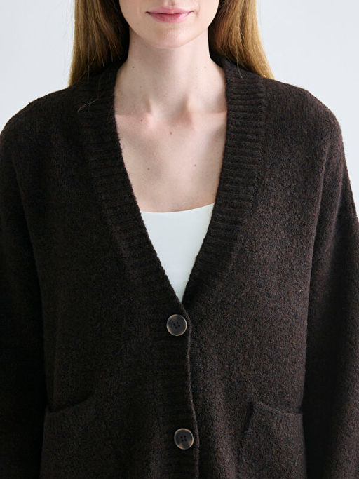 V Yaka Oversize Kad?n Triko H?rka