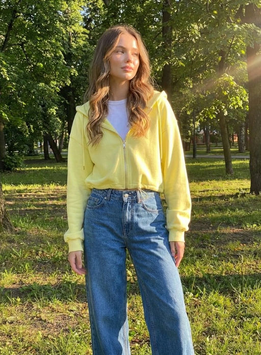 K13390 Толстовка с капюшоном ЖЕЛТЫЙ