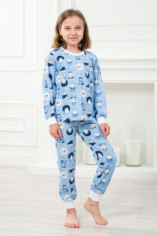Пижама детская из джемпера и брюк из кулирки Кошки - Амадэль фото 2