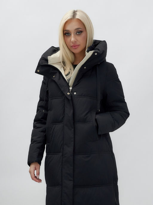 Пальто зимнее MTFORCE 9625Ch женское черное утеплитель 270 г/м²  фото 11