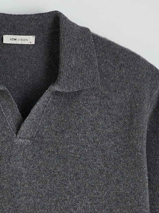 Polo Yaka Erkek Triko Kazak