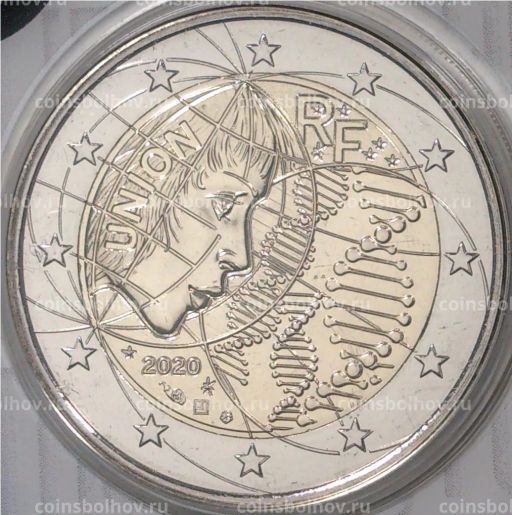 2 евро 2020 года Франция Медицинские исследования (COVID-19, в блистере)