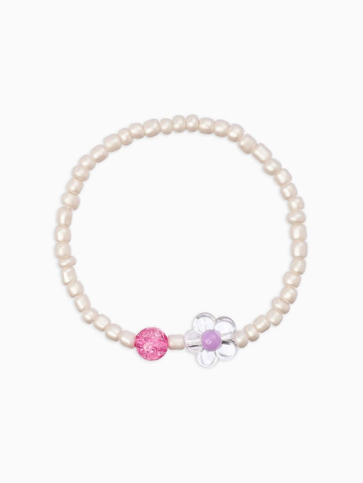 Цена за 2 шт. Набор детский «Выбражулька. Ракушка, цветы», 2 предмета: бусы, браслет, бело-розовый