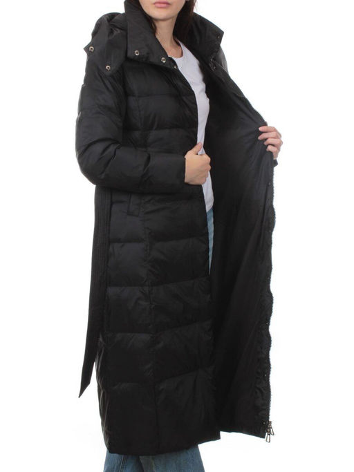 3069 BLACK Пуховик облегченный зимний женский (80% пух, 20% перо)