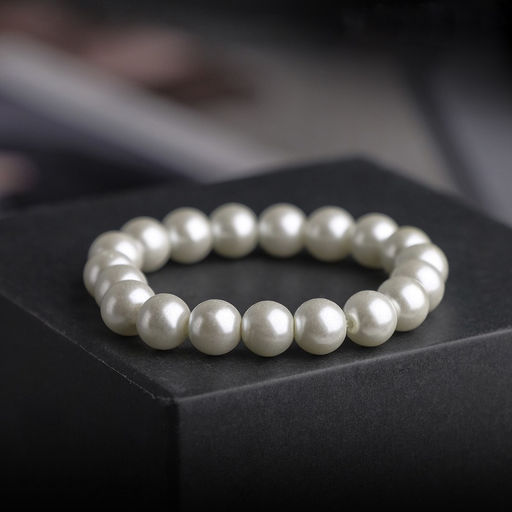 Браслет жемчуг «Бусинки» классика, шар №10, цвет белый, d=5.5 см