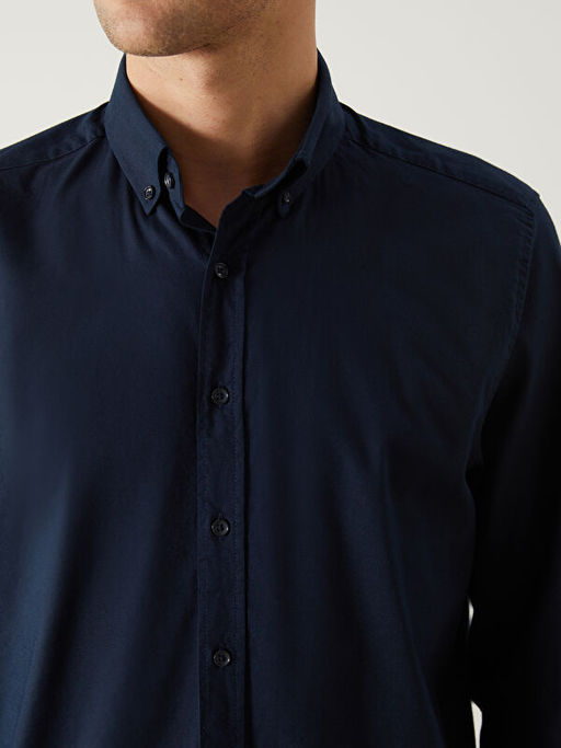 Slim Fit Uzun Kollu Oxford Erkek G?mlek