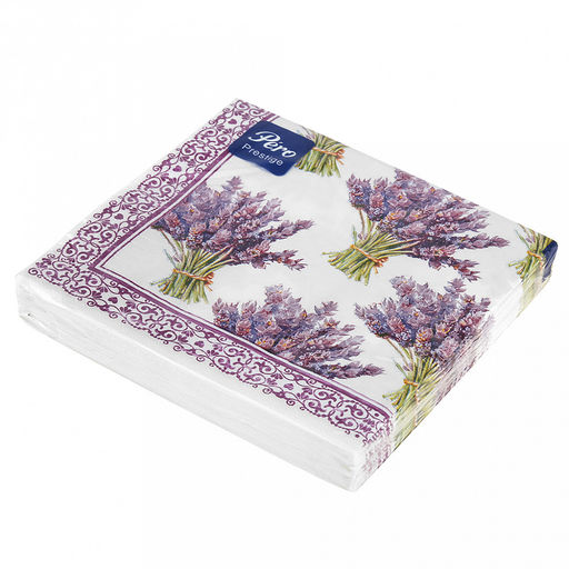 Салфетки бумажные 33х33см "Pero Prestige", 3-х слойные, 20 штук в упаковке, "Романтика" (Россия)