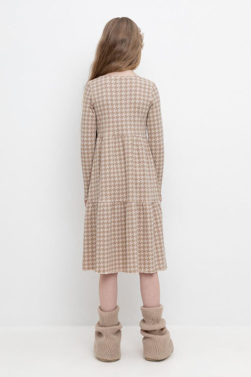 Crockid _ КР 5893/бежевый,гусиная лапка к509 платье для дев  фото 3