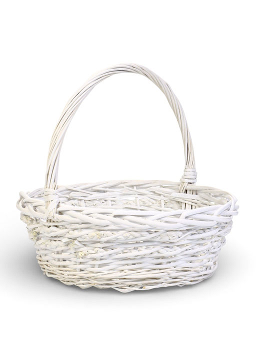 Корзина плетёная для хранения Vara, с ручкой, белая, набор 3 шт.