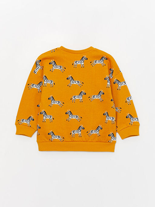 Bisiklet Yaka Bask?l? Erkek Bebek Sweatshirt - Waikiki фото 3