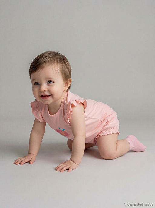 Bisiklet Yaka ?i?ekli K?z Bebek Tulum 2li