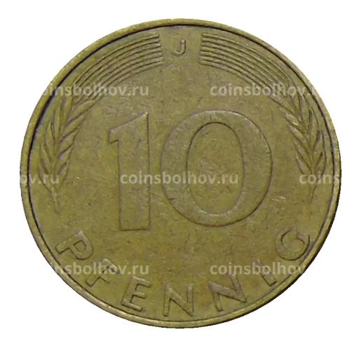 Монета 10 пфеннигов 1971 года J Германия