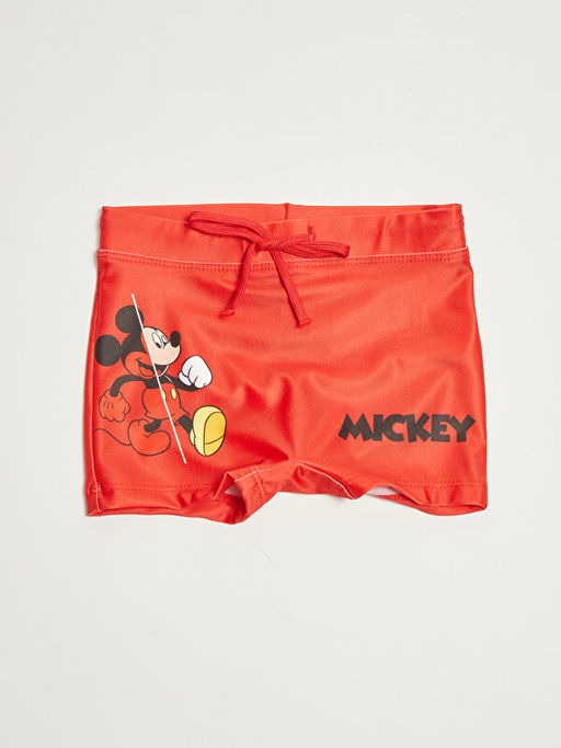 Mickey Mouse Bask?l? Esnek Kuma?tan Erkek Bebek Deniz ?ortu