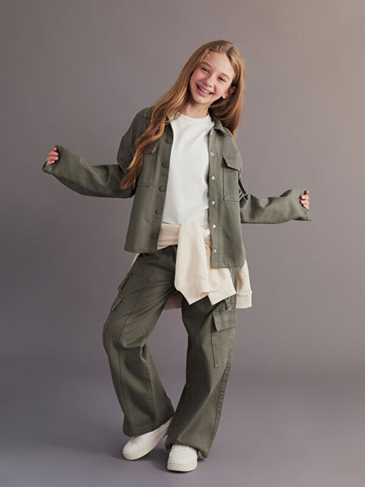 G?mlek Yaka K?z ?ocuk Ceket