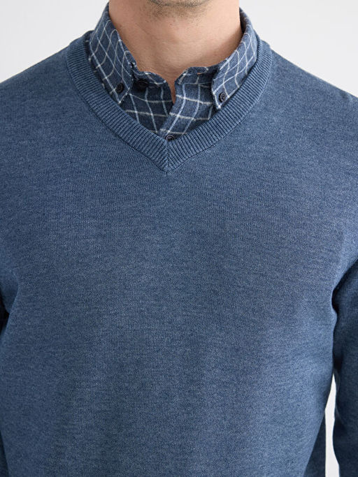 V Yaka Erkek Triko Kazak