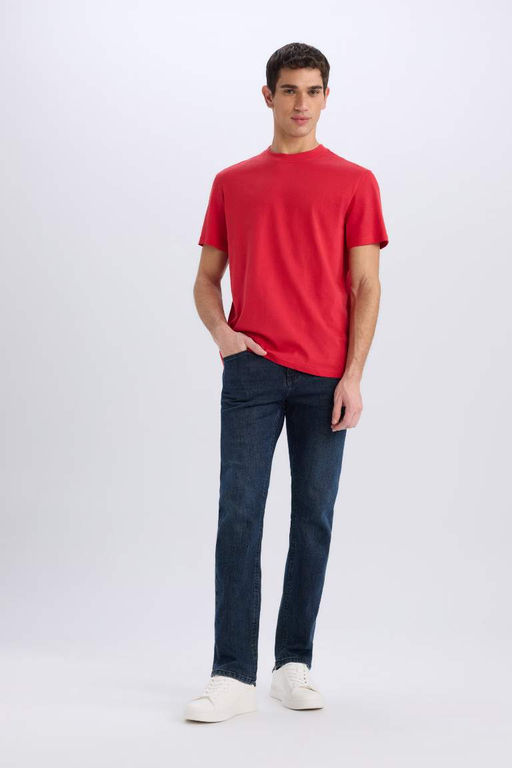 New Regular Fit Bisiklet Yaka Basic Duz K?sa Kollu Tisort - Defacto фото 3