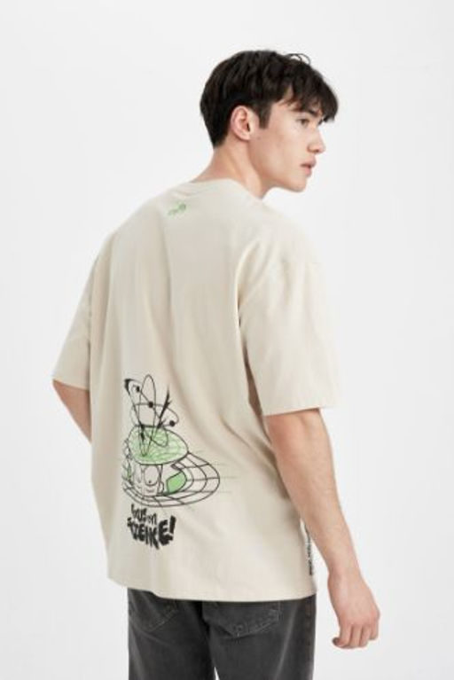 Rick and Morty Oversize Fit Bisiklet Yaka K?sa Kollu Tisort