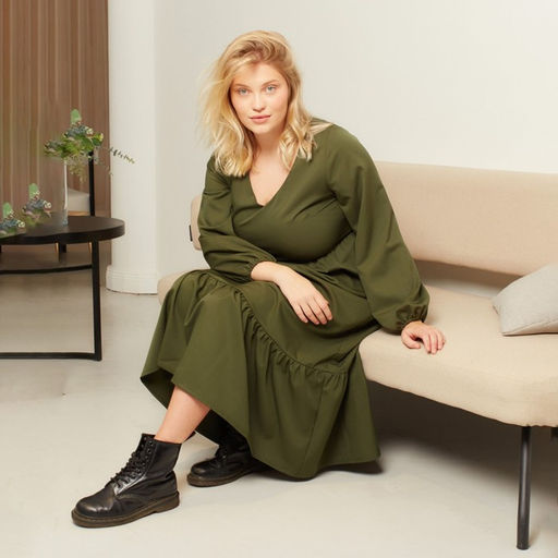 Платье женское миди MIST plus-size, зелёное, размер 54