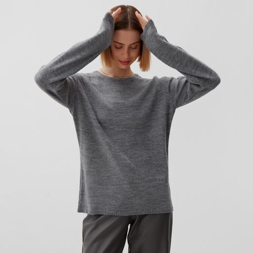 Джемпер женский MINAKU: Knitwear collection, серый, размер 50-52  фото 3