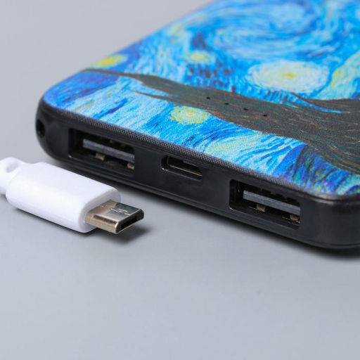 Набор маска для сна, наушники вакуумные и внешний аккумулятор 5000 mAh Ван Гог, 20,5 х 16,5 см - Like me фото 11