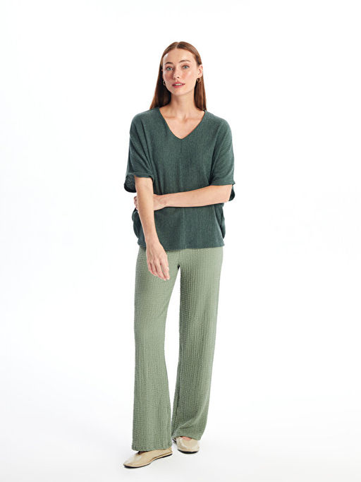 V Yaka Oversize Kad?n Ti??rt