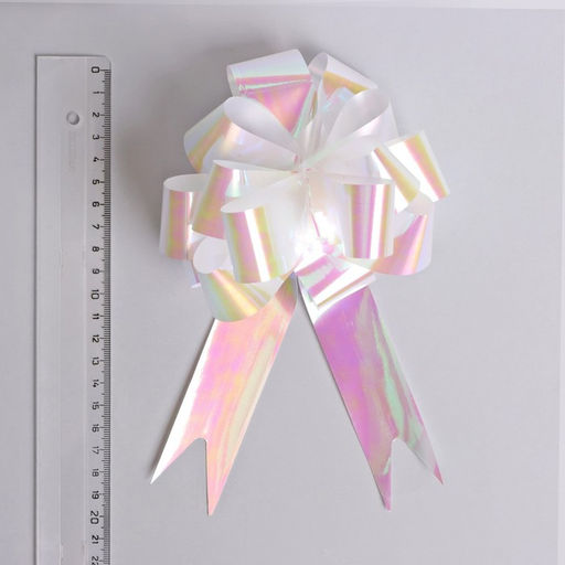 Цена за 30 шт. Подарочный бант - шар №3 перламутровый, белый, для упаковки подарков