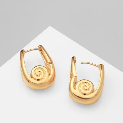 Серьги металл Аккорд лира, волна, цвет золото - Qf фото 2