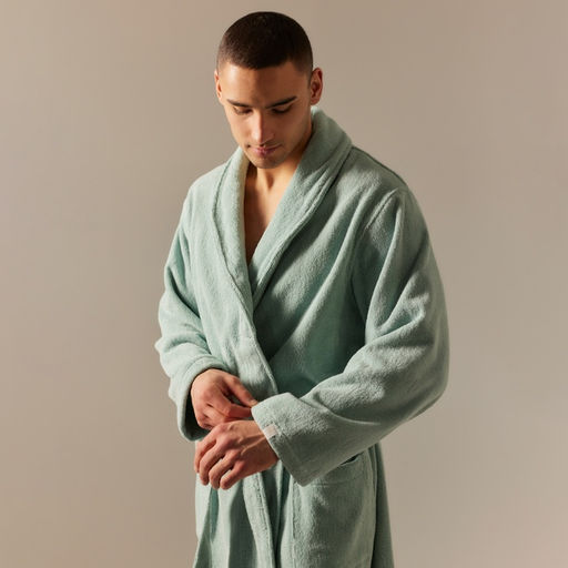 Халат махровый мужской SL HOME: Basic «Аззура», размер S, хлопок 100%, мятный