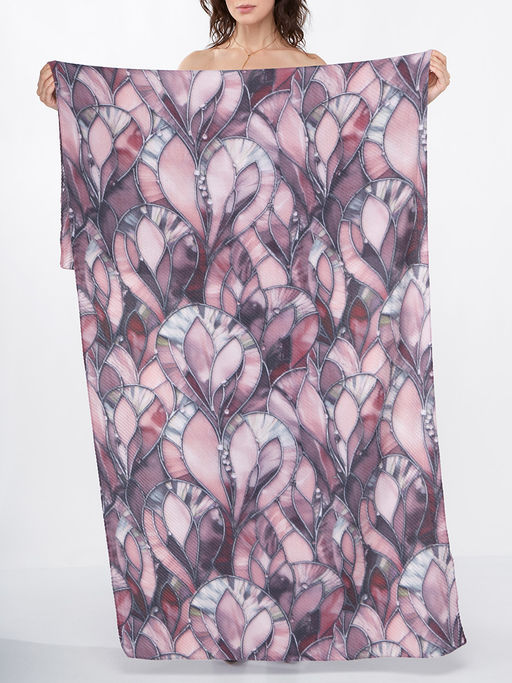 Большой, мягкий, тонкий и очень нежный двусторонний палантин с рисунком - Tantino фото 9