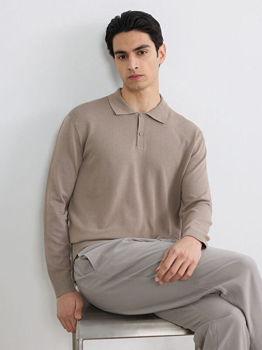 Polo Yaka Triko Erkek Kazak