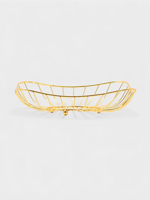 Ваза для фруктов «Доляна. Милена», 28×28×7 см, золотистая