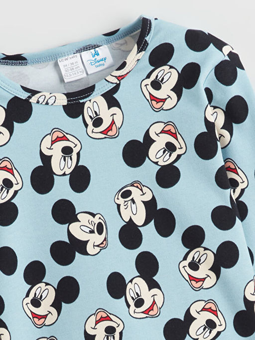 Bisiklet Yaka Mickey Mouse Bask?l? Erkek Bebek Ti??rt