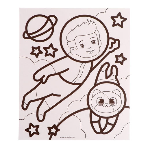 Набор для творчества. Лунная фреска Приключения в космосе, светящийся песок + блёстки - Школа талантов фото 4