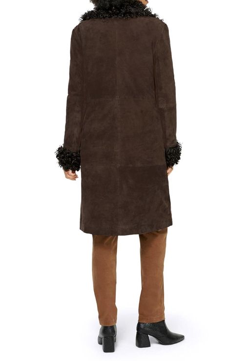 Кожаное пальто, коричневое - Linea tesini фото 3