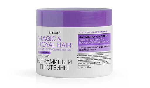 Magic&Royal Hair Керамиды и Протеины 4в1 Маска-Филлер для укрепления и восстановления волос, 300 мл