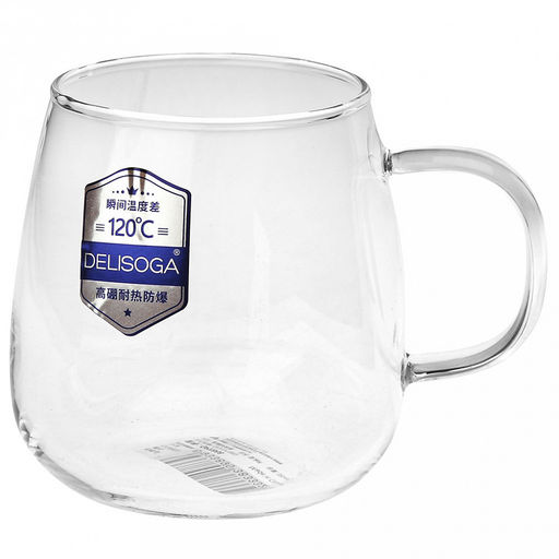Делисога (Delisoga) Кружка стеклянная 380мл Айсберг тонкостенное, боросиликатное стекло, д8,7см h9см, д/горла 6,7см, д/основания 4,5см, набор 6 штук, в подарочной коробке (Китай) - Домашняя мода фото 2