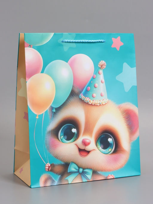 Пакет подарочный ламинированный «День Рождения», 26×12×32 см