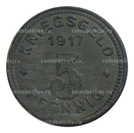 Монета 5 пфеннигов 1917 года Германия Нотгельд Виттен
