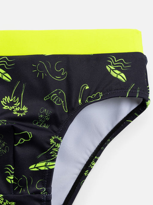 ACOOLA / Плавки купальные детские для мальчиков Rodrigo черный принт  фото 3