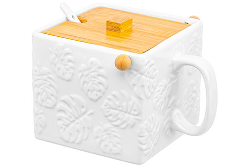 Банка д/сыпучих продуктов 1 л 16,5*15*12 см Тропики с бамбуковой крышкой, ложкой - Elan gallery фото 4