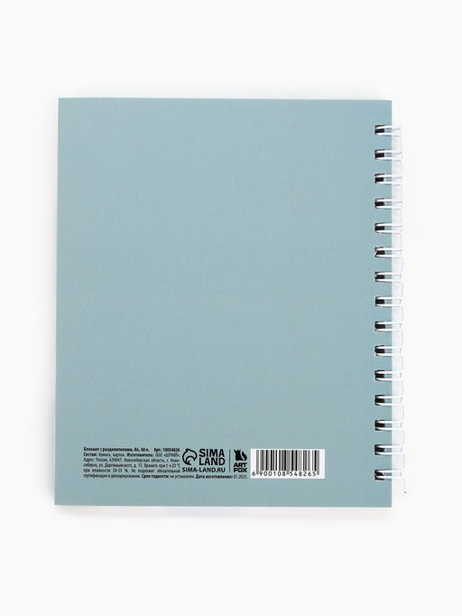 Цена за 2 шт. Блокнот с разделителями А6, 48 листов «Мир начинается с тебя»