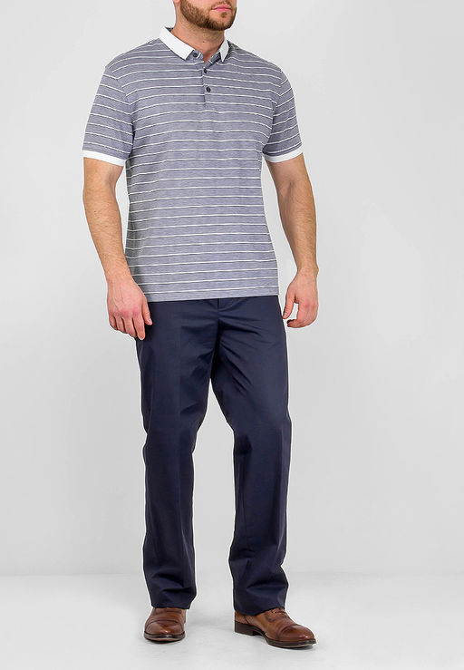 Джемпер мужской с воротником поло короткий рукав GREG G144-ZH-2 (серый м.)  фото 3