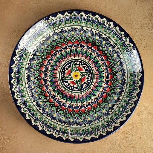 Ляган узбекский Риштанская Керамика, d=42 см, МИКС