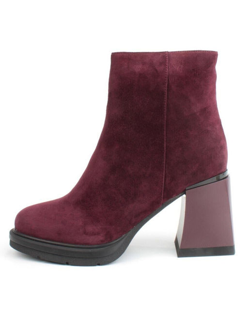04-M3-9204 WINE Ботильоны зимние женские (натуральная кожа, натуральный мех)