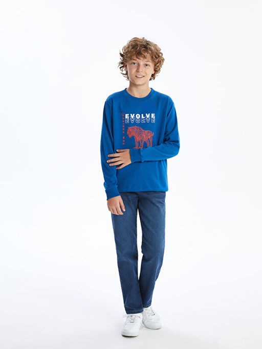 Bisiklet Yaka Erkek ?ocuk Sweatshirt