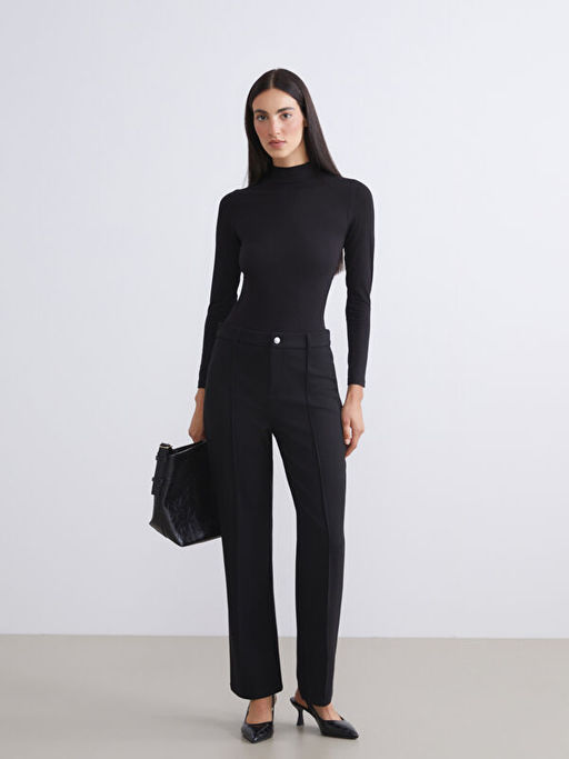 B?y?k Beden Dar Fit ?spanyol Pa?a Kad?n Pantolon