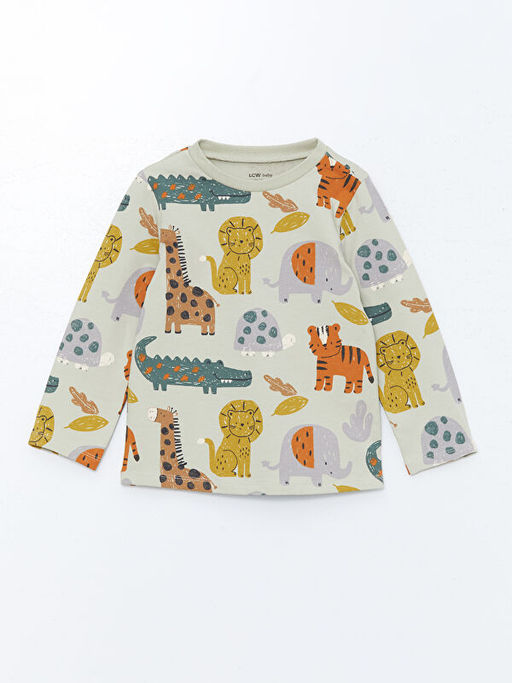 Beli Lastikli Bask?l? K?z Bebek Pijama ?st