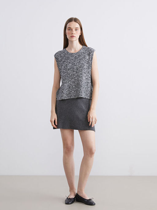 Beli Lastikli Triko Mini Etek