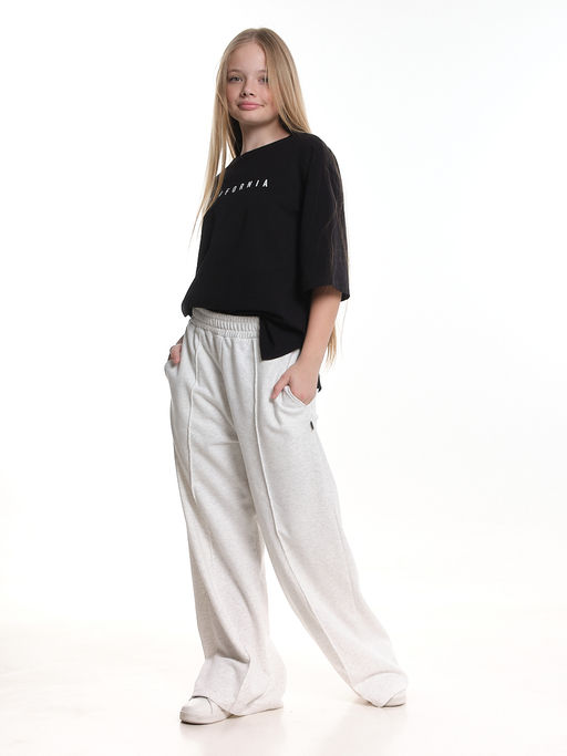 Брюки со стрелками для девочки подросткам 22-2009 темно-серый меланж - Mini maxi фото 8